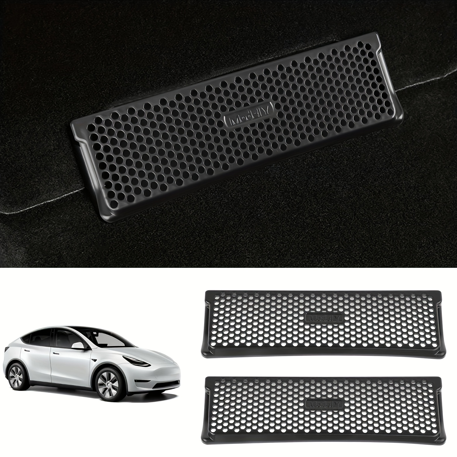 2pcs Backseat Air Vent Cover Grilles Protector Rear Seat Air Condition  Outlet Air Flow Vent Grille Protection Covers For Tesla Model 3 Model Y