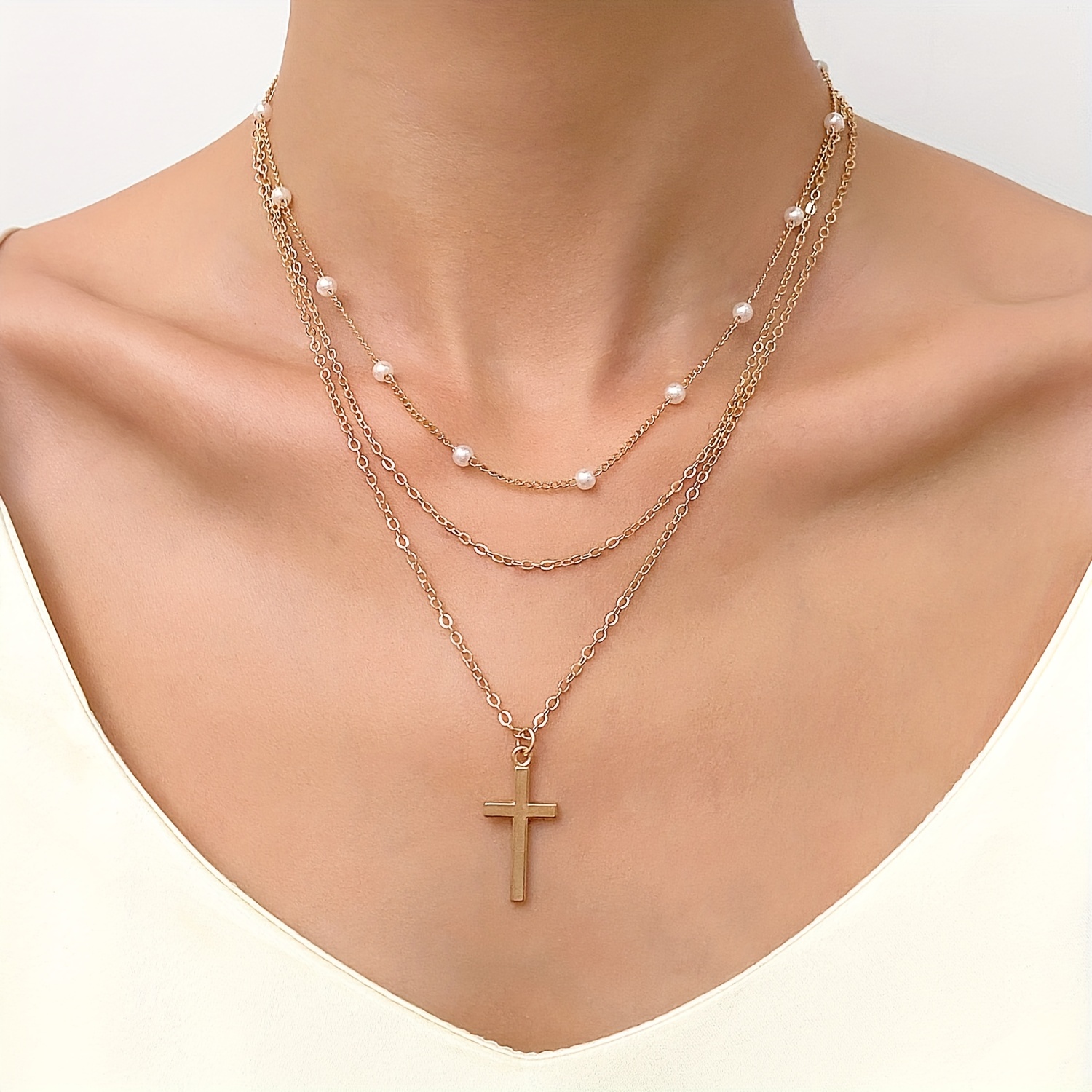 Baroque hot sale cross necklace