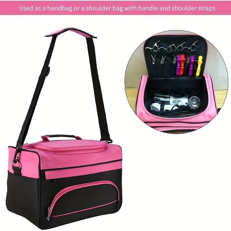 hairdressing tools storage carrying case hairdressing tool storage bag multifunctional portable hairstyling travel case details 2