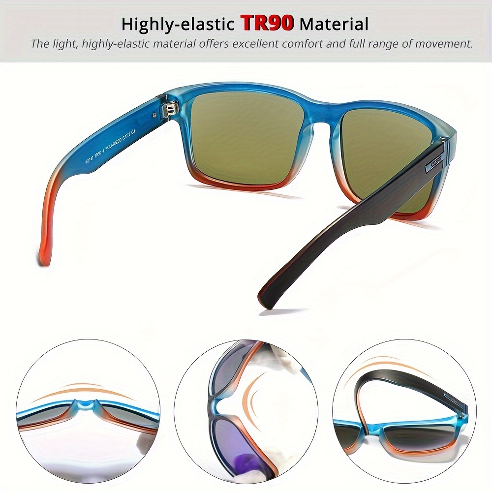  TURBOPEP Square Polarized Sunglasses for Men and Women