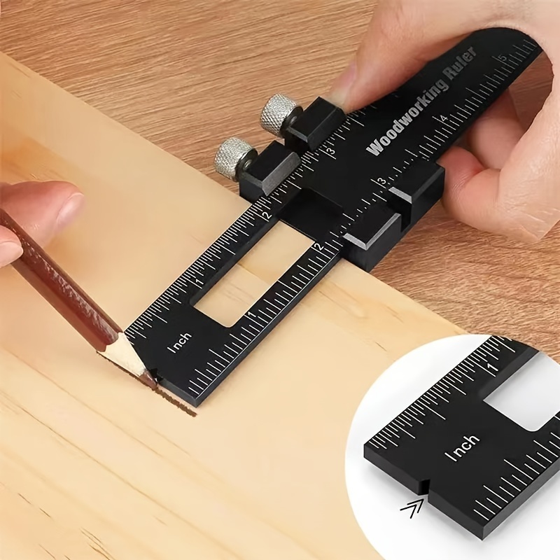 T Shape Scale Ruler Scriber Gauge Drawing Sliding Marking Tool for  Woodworking Measurement Height Limit Gauge Tools