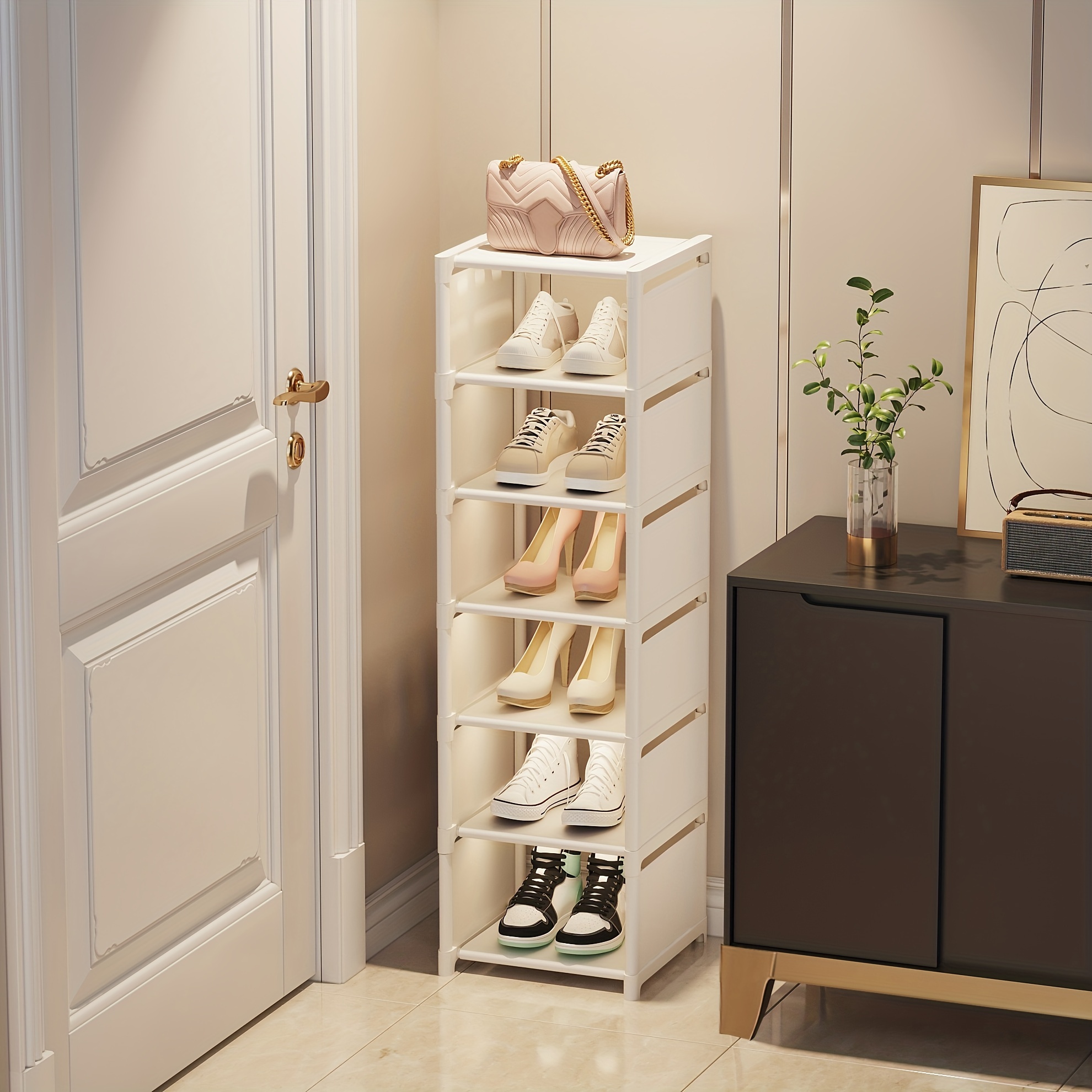 Cream Style Shoe Cabinet Household Table Household Shoe Rack Partition  Hallway Zapatero Entrada Recibidor Entryway Furniture - AliExpress