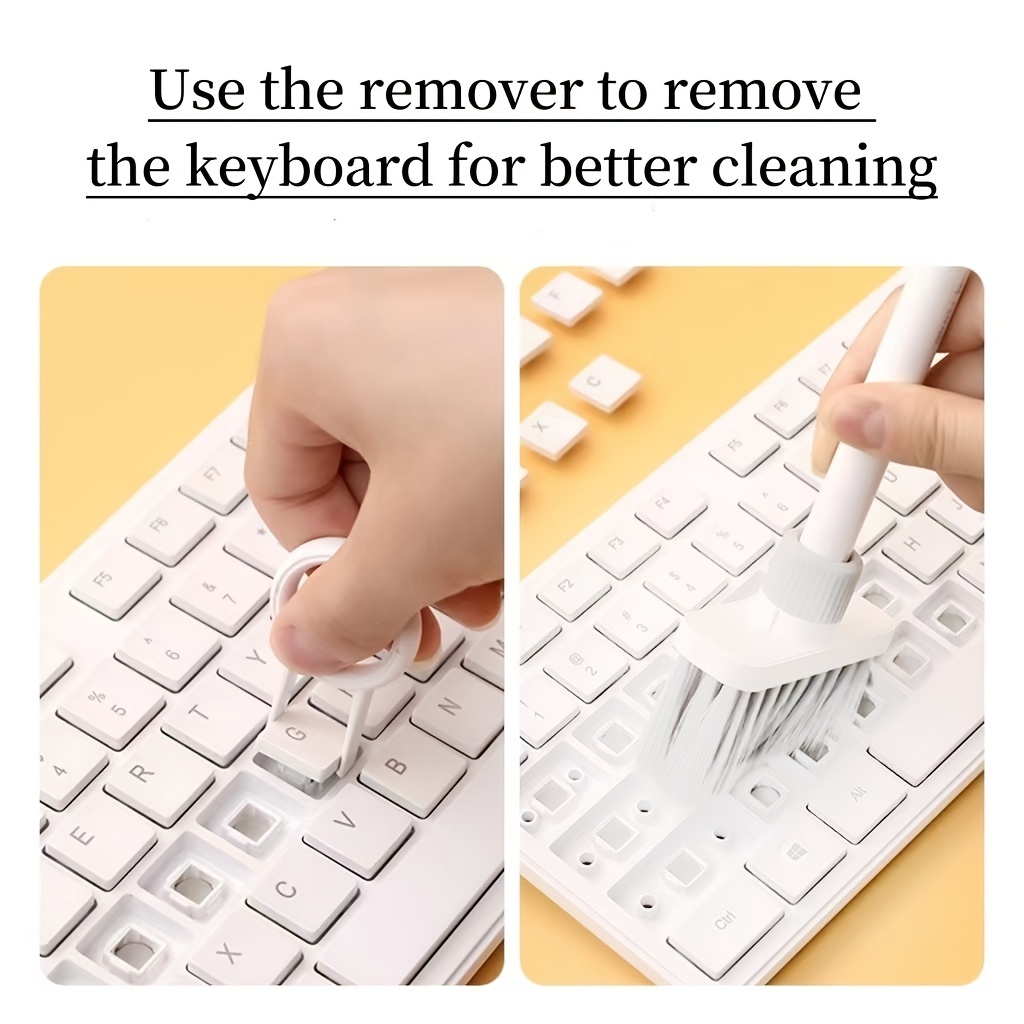 5 in 1 Keyboard Cleaning Brush Kit,Multifunctional Earbuds Cleaner with Keycap Puller,Cleaning Tools for Mechanical Keyboard,PC Laptop and Earphone