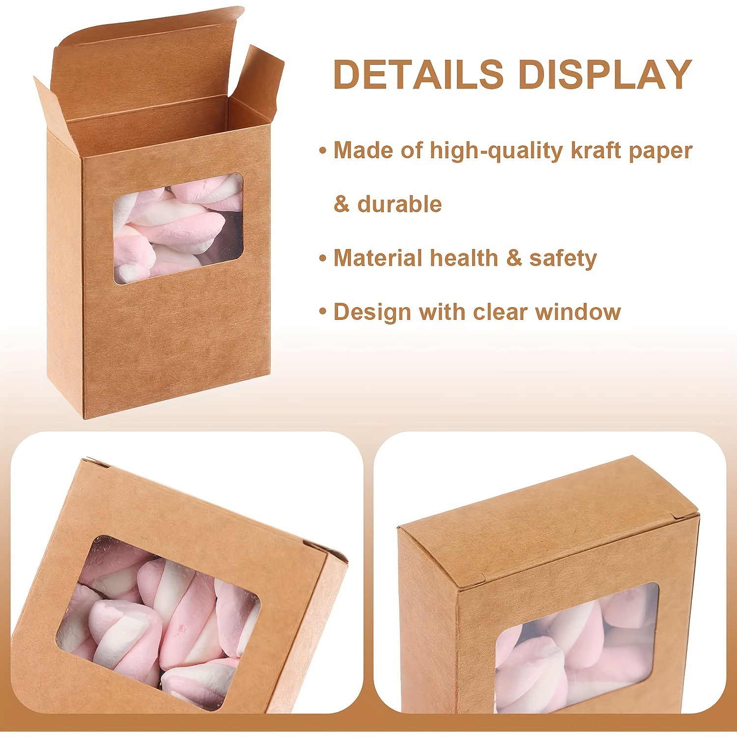  60 Pcs Kraft Soap Box with Window Soap Boxes for
