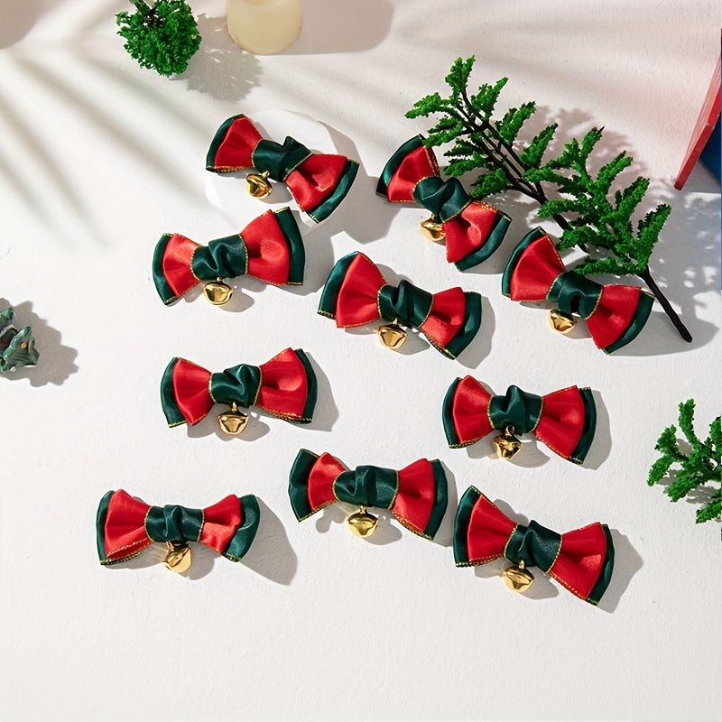 Decorative Christmas Red Bows With Bells And Flower - Temu Germany