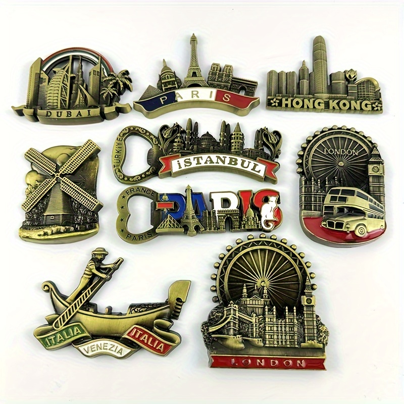 Metal National Fridge Magnet, Tourism Souvenirs, Paris London Paris Tower  Berlin Flag Of Germany Italy Refrigerator Sticker, Home Decor - Temu Ireland