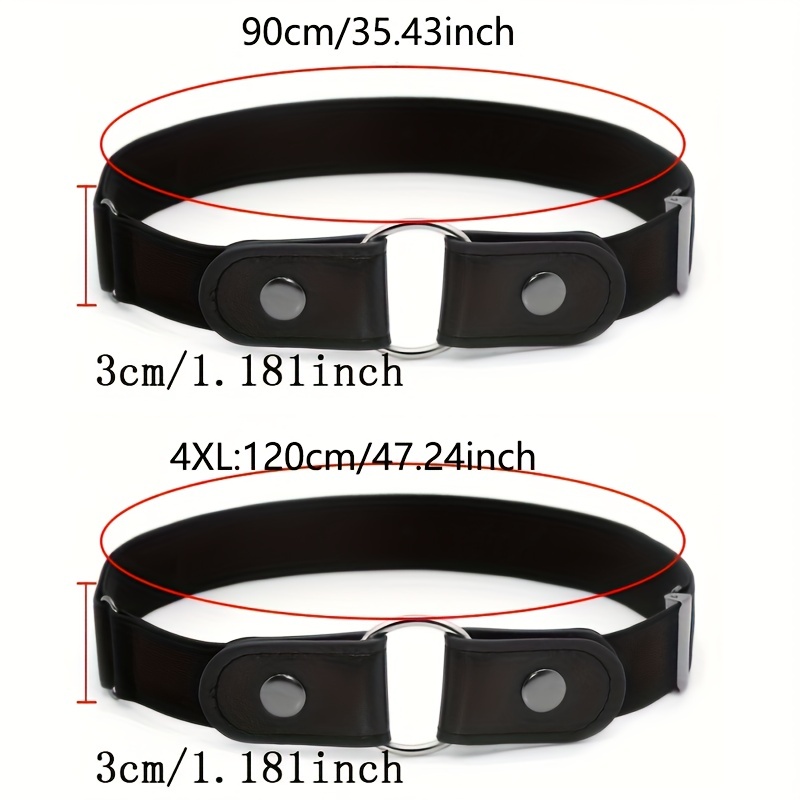 Unisex No Buckle Elastic Belt Solid Color Casual Invisible - Temu