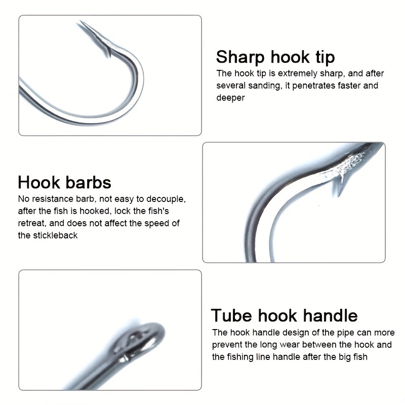 50pcs Stainless Steel Fishing Hooks Perfect for Outdoor Sea - Temu Austria
