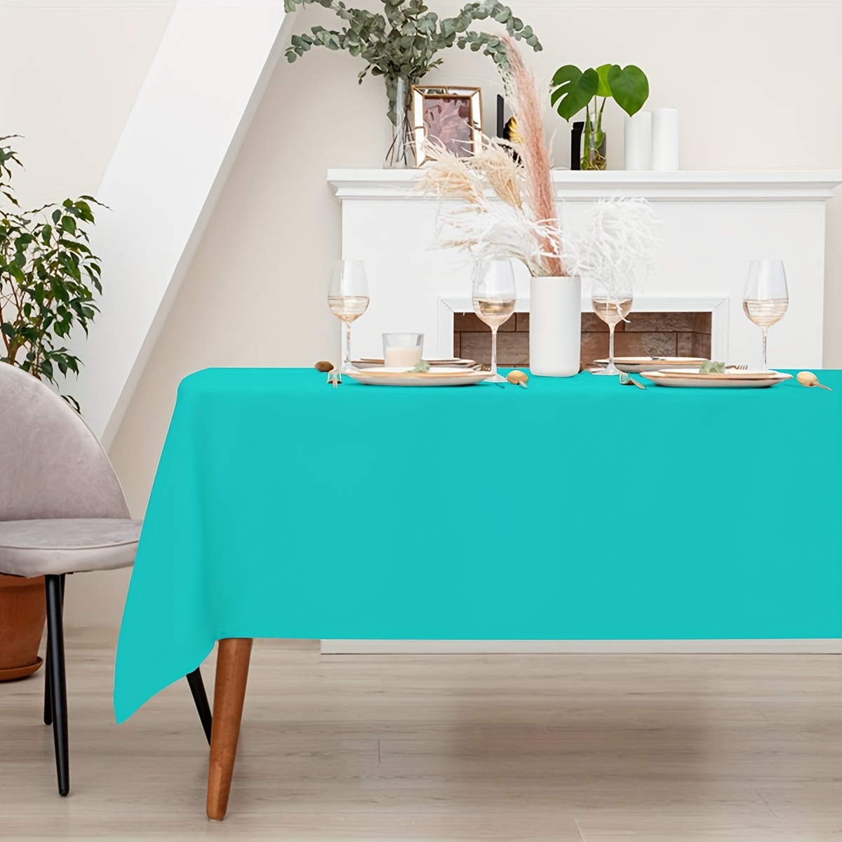  Manteles para mesas rectangulares,Cubierta de mesa Tiffany con  purpurina azul para el hogar, comedor, cocina, resistente al agua, sin  arrugas : Hogar y Cocina