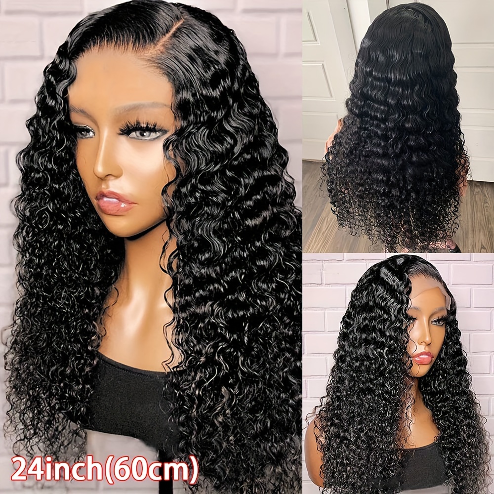 28inch Brazilian Water Wave Lace Frontal Wigs Remy Pre Plucked Lace Front  Human Hair Wigs For Black Women Water Curly Wet and Wavy Lace Front Wig