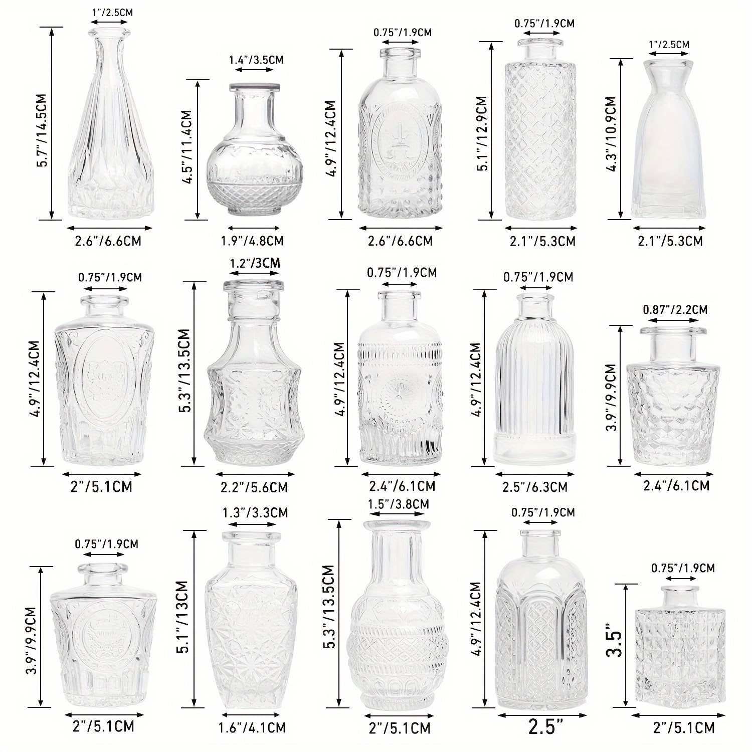 Buy Glass Bud Vase Set of 22, Small Vases for Flowers, Clear Glass Vases  for Centerpieces, Mini Bud Vases in Bulk Rustic Wedding Decorations,  Centerpieces, Vintage Look Home Table Flower Decor Online
