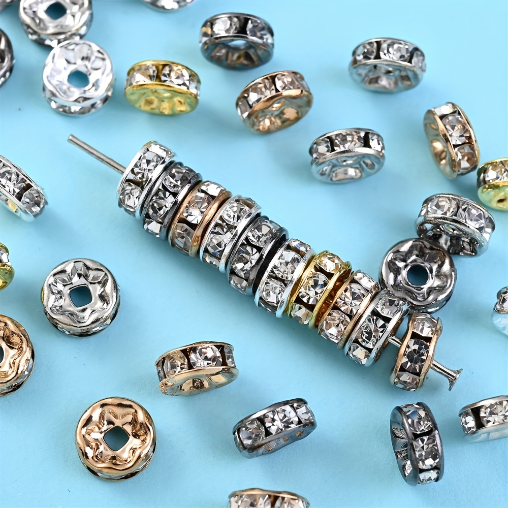 Rondelle Spacer Beads Set Jewelry Making Kit Rhinestone - Temu