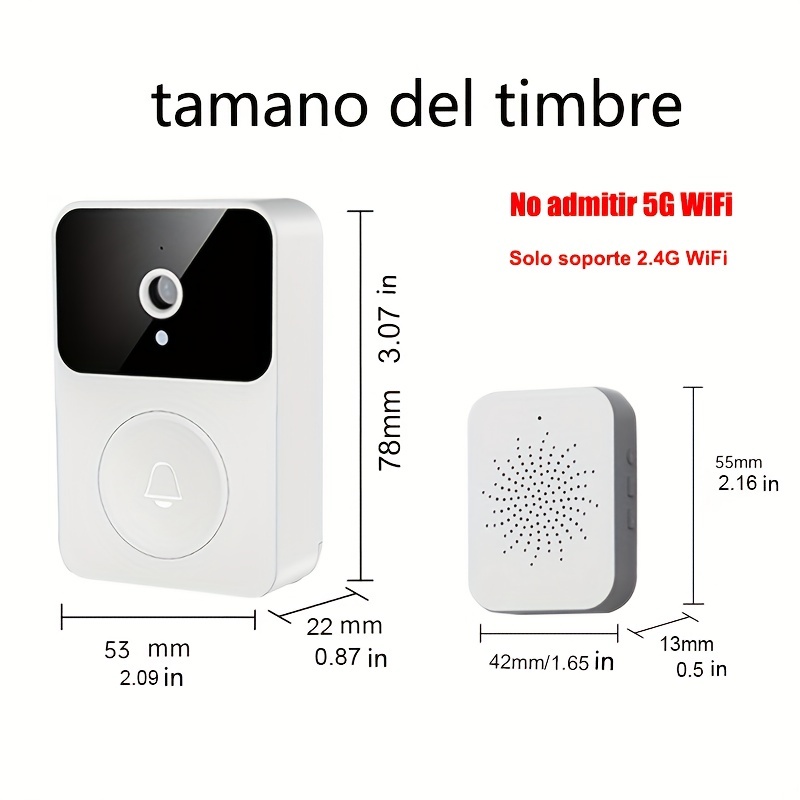 Timbre Smart WiFi Intercomunicador Camara Inalambrico Puerta