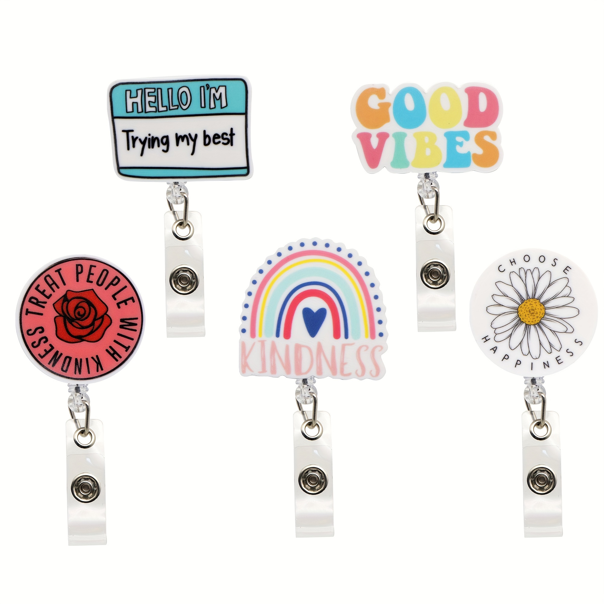 ERHACHAIJIA Hello I Am Fueled by Iced Coffee Retractable Gold Glitter Badge Reel with Clip, Funny Rainbow ID Card Badge Holder Gift for Nurses