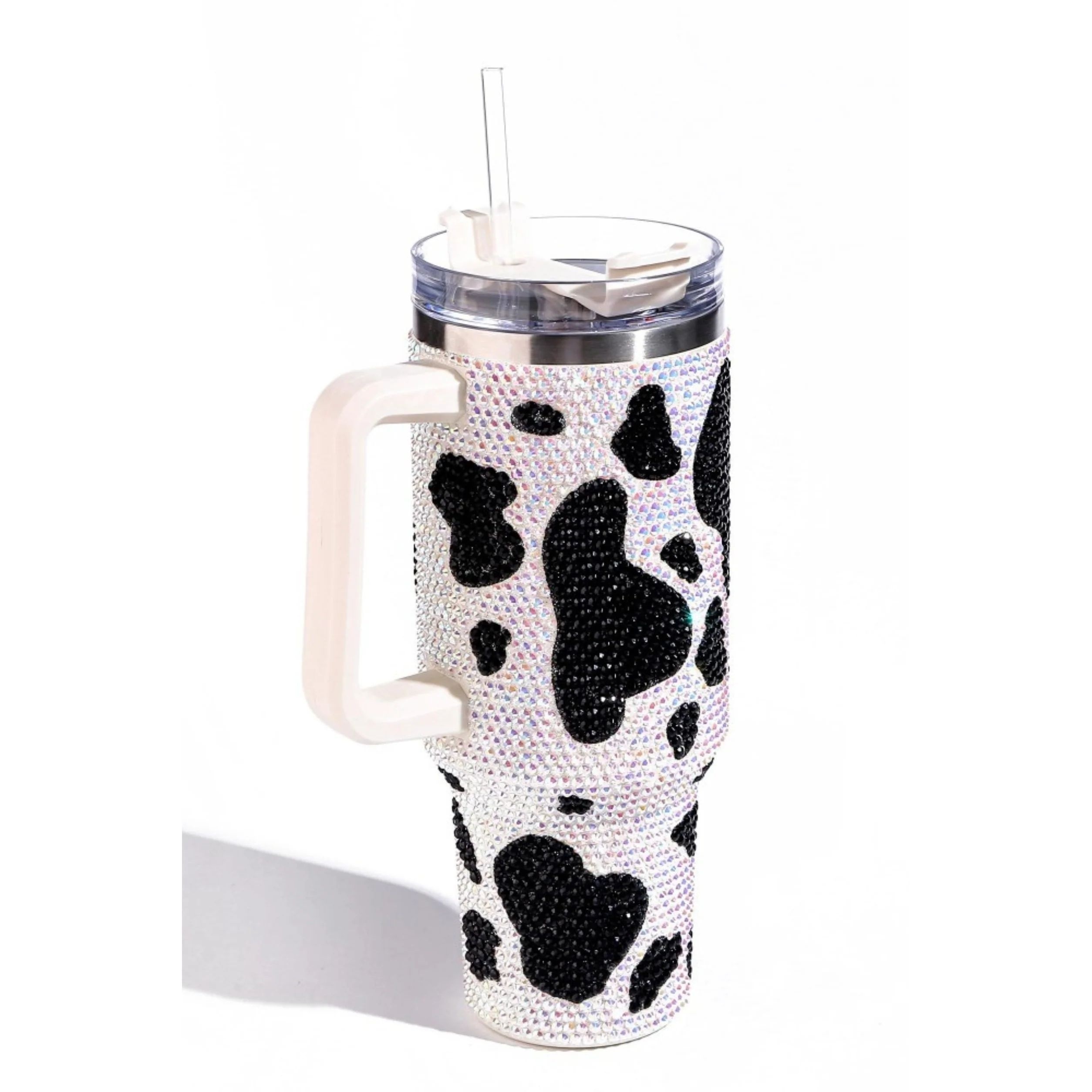 Cow Print Tumbler, 40 Oz Tumbler with Handle and