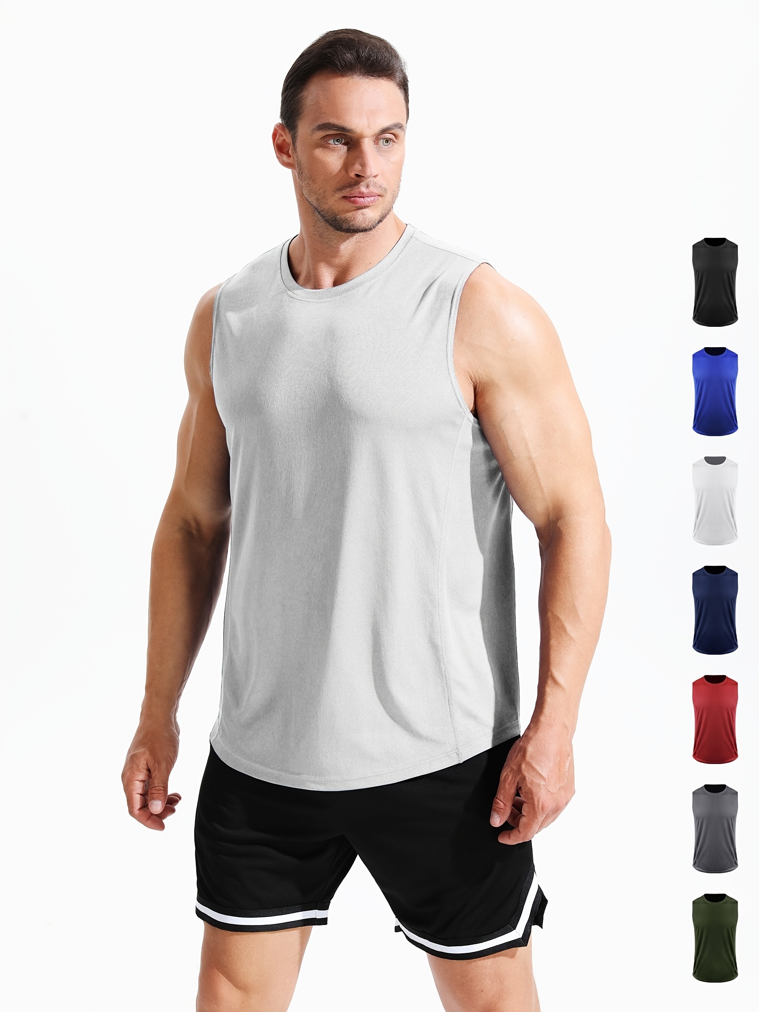 Men's Men Independence Day Summer Vest Breathable Size Casual Sleeveless  Top Loose Full Print Tank Top Crazy Yoga Tops Fashion