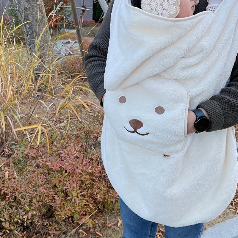 Couverture de poussette Chic en flanelle pour bébé, cape pour nourrissons,  douce, ours/lapin de dessin animé brodé, couverture résistante au froid