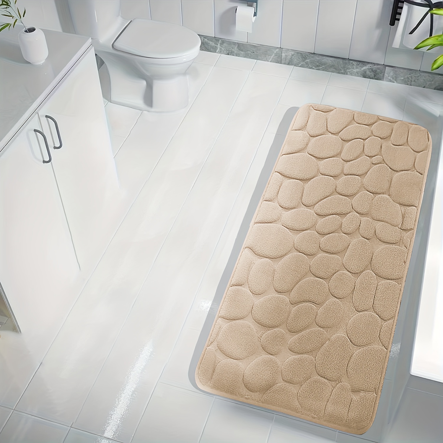 Alfombra De Baño En Relieve Felpudo Antideslizante Para Lavabo Bañera Ducha  3D