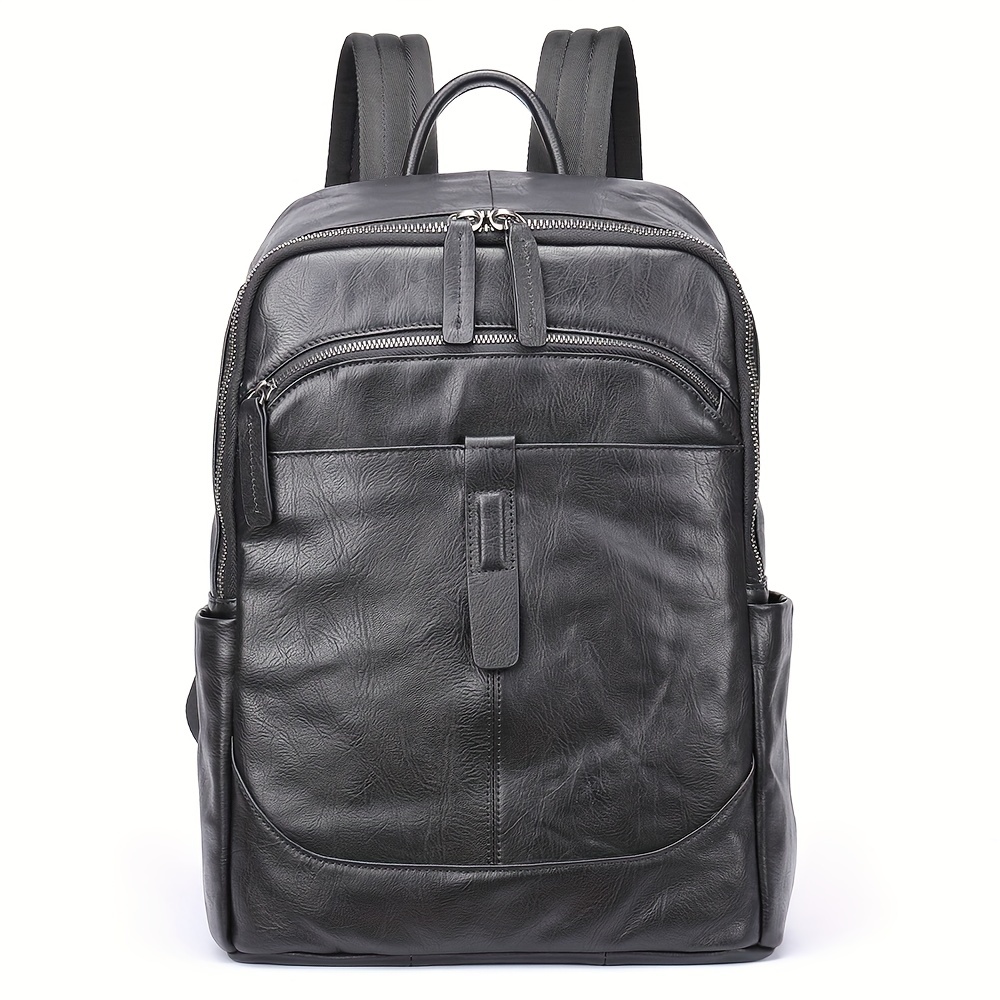 Casual Genuine Leather Backpack, Laptop Bag, Lightweight Outdoor Travel ...