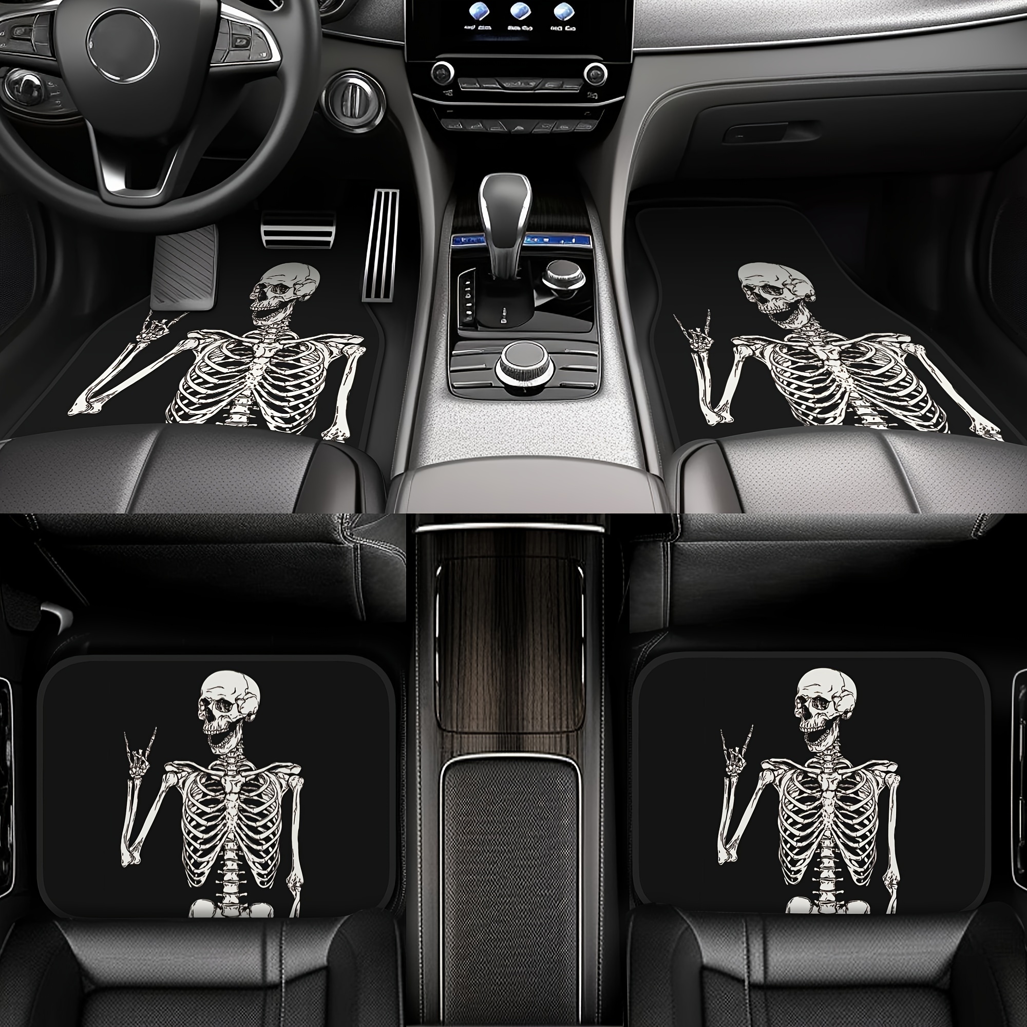 Automotive Floor Mats, Lustige Skelett-auto-fußmatten, Universal
