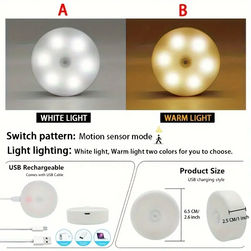 1pc led motion sensor night lights wireless induction cabinet light bedroom bedside wall lamp auto on off for stairs aisle details 0