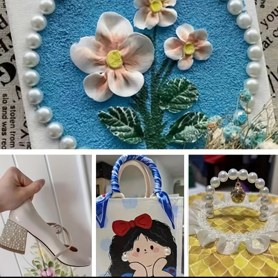 dress my craft - flower pearls - snow white
