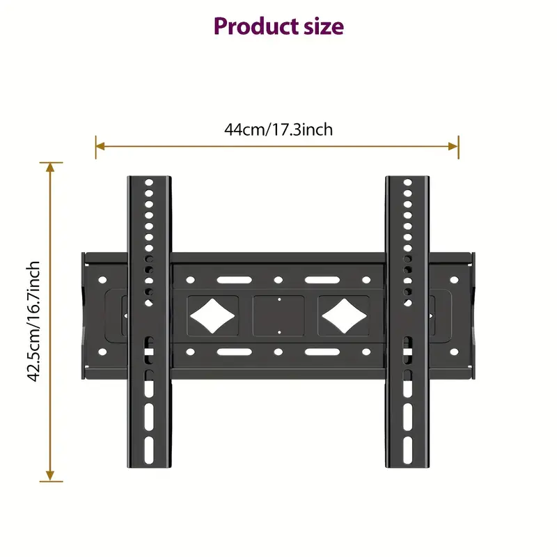 Fixed Tv Wall Mount Bracket 26 65 Inches Flat Curved Screen Large Tv  Monitor Fits 48 50 55 60 65 70 Vesa 100x100 600x400mm 165lbs, 24/7  Customer Service