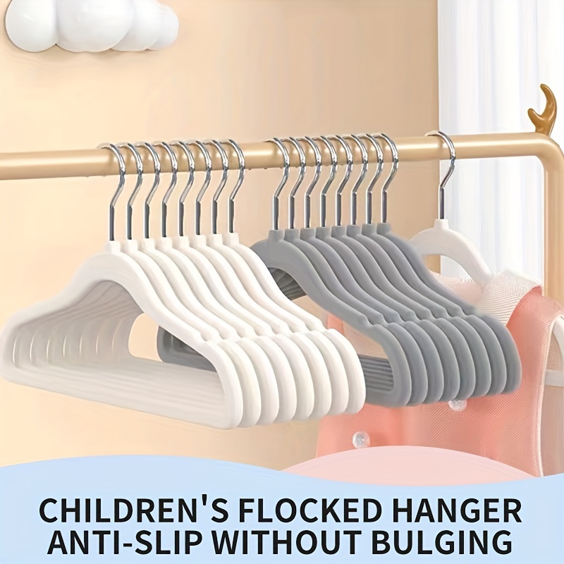 Flocking Children Coats Storage Hanger Closet Organizer Baby Hangers  Portable Hangers Windproof Kids Clothes Hanger Racks