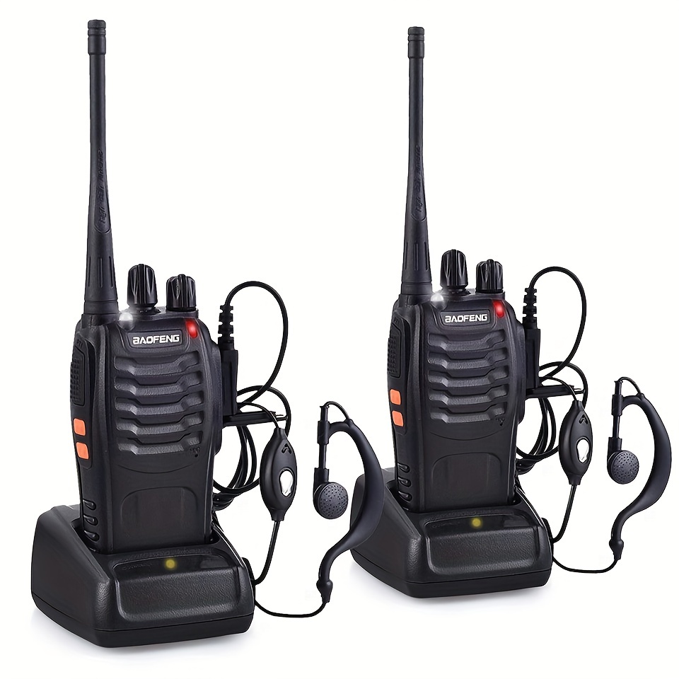 6pcs BAOFENG BF-888S Walkie Talkie for Adults, Long Range Two Way Radio,  1500mAh 16 CH, 6 Radios 6 Earpieces 1 Six-way Charger 1 Cable 
