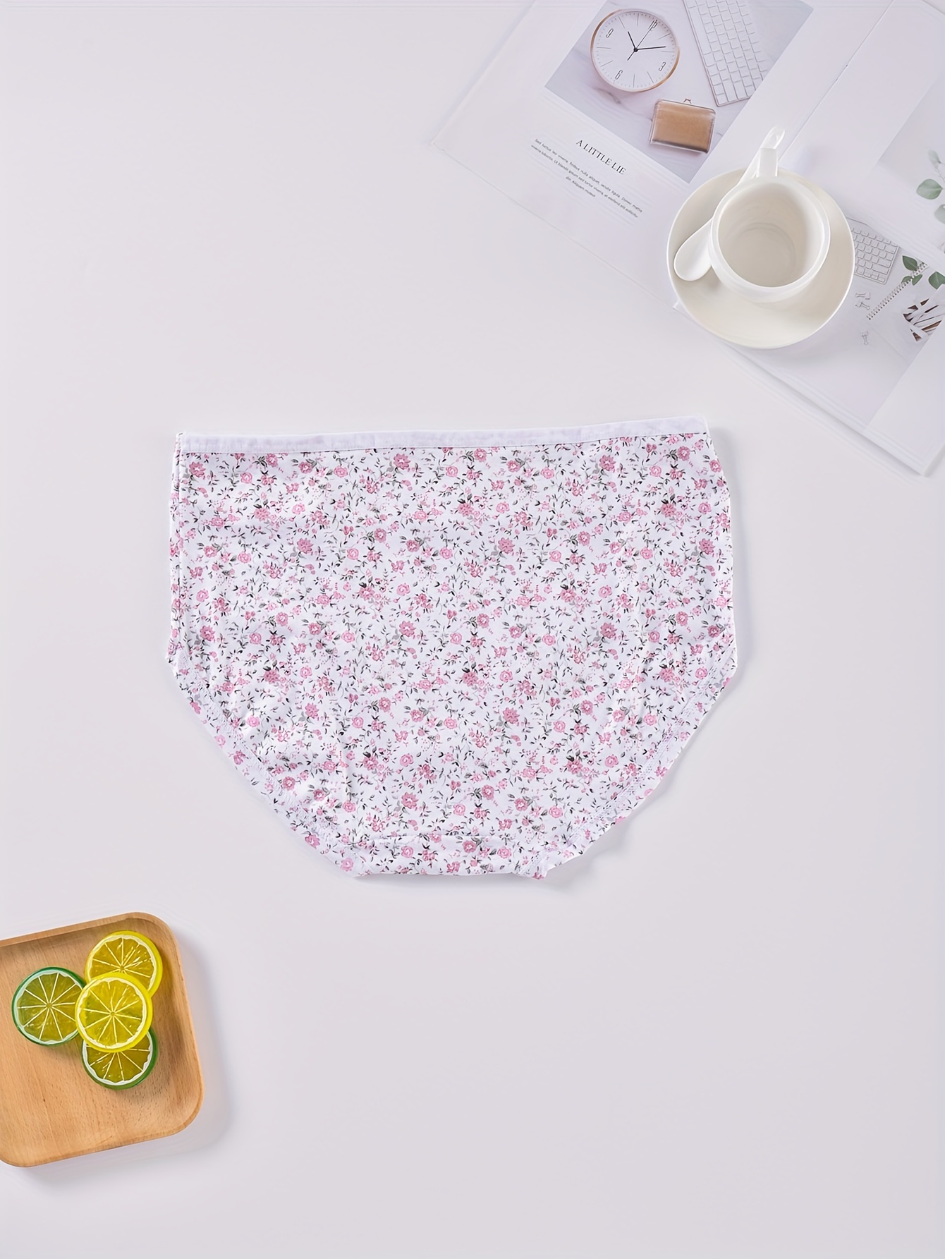 Plus Size Cute Panties Set Women's Plus Ditsy Floral Print - Temu