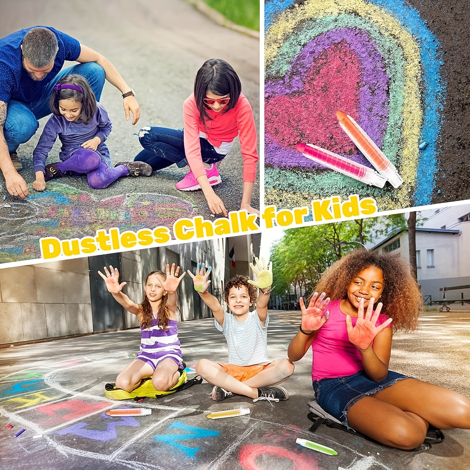 1 Set Drawing Writing Dustless Chalk with Eraser Set School Classroom  Supplies 