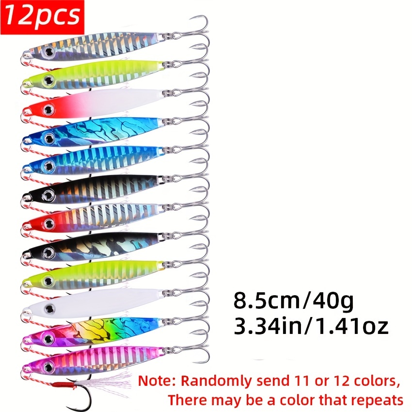 12 Pezzi Esche Pesca A Laser Acqua Salata Jigs In Metallo - Temu Italy