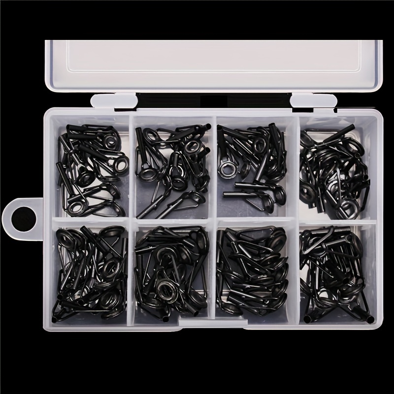 8pcs Ceramic High Carbon Steel Top Ring Guide Eye Set for Lure Rod