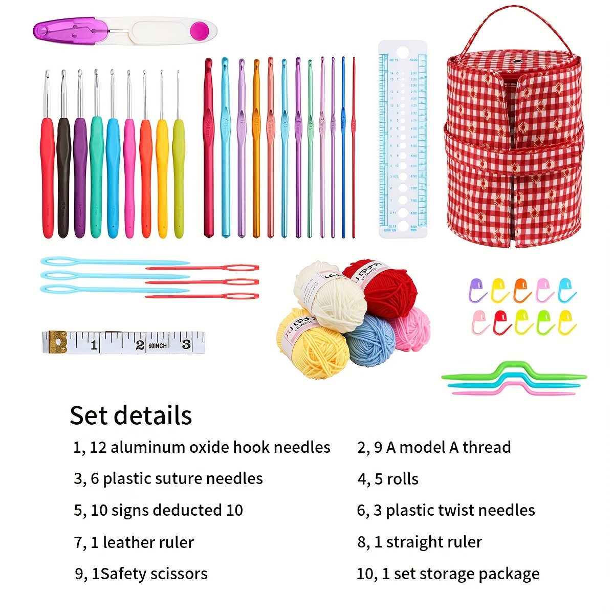 Crochet Hook Needle Tool Storage Bag Ergonomic Handle - Temu