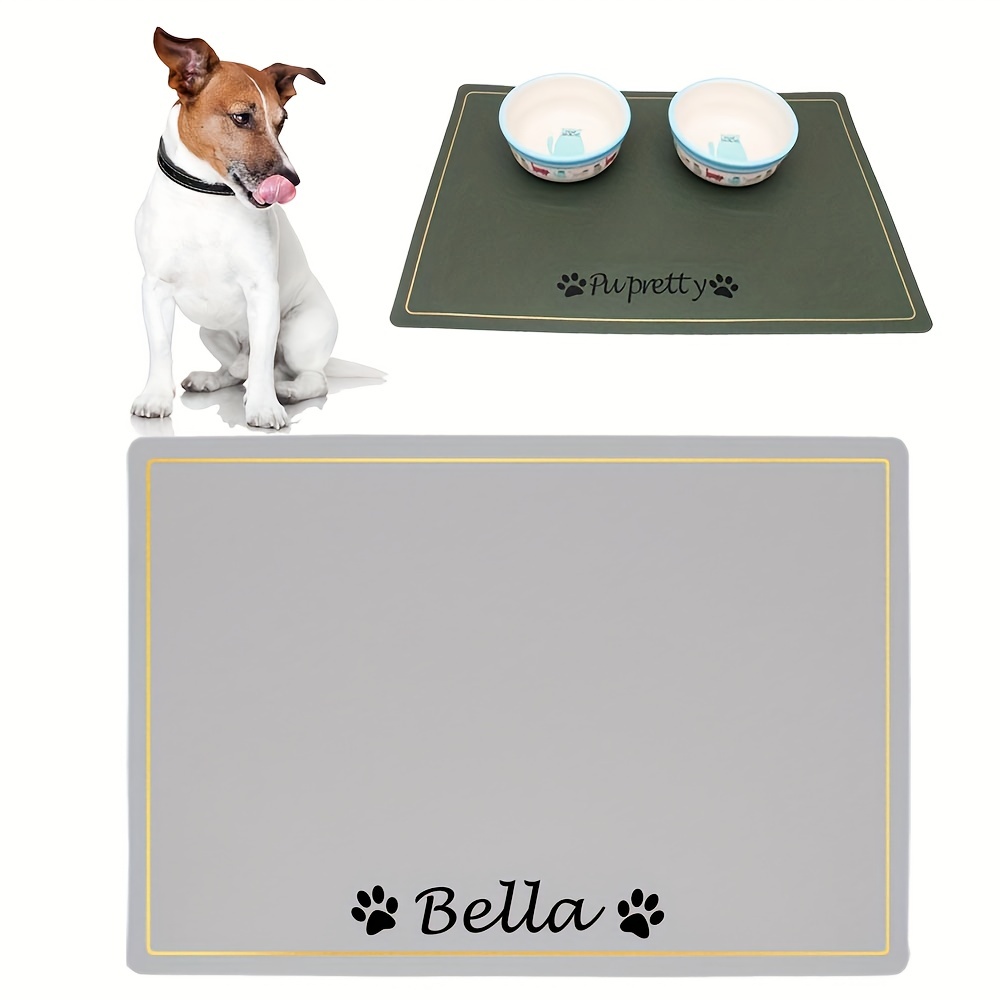 Personalized Pet Feeding Mats, Double-sided Waterproof Washable Dog Food  Placement Mat Square Dog Water Food Bowl Mat, Custom Pet Name Dog Tableware  Accessories - Temu