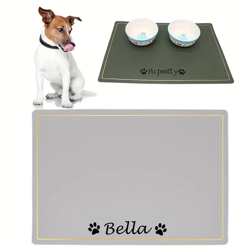 Personalized Pet Feeding Mats, Double-sided Waterproof Washable Dog Food  Placement Mat Square Dog Water Food Bowl Mat, Custom Pet Name Dog Tableware  Accessories - Temu