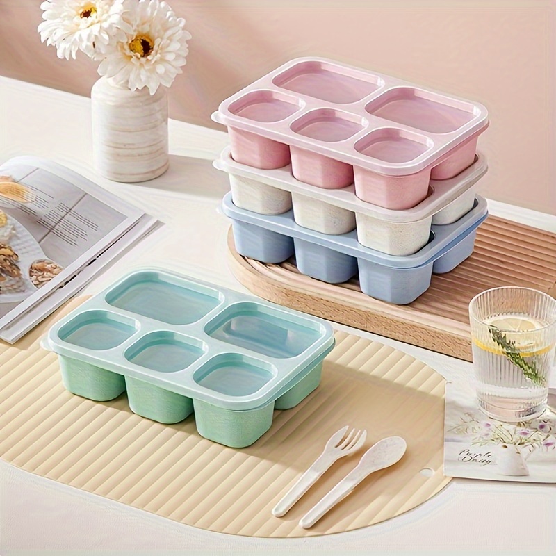 Reusable Round Bento Box With Divided Plates And Lid - Perfect For Healthy  Meals On The Go - Temu