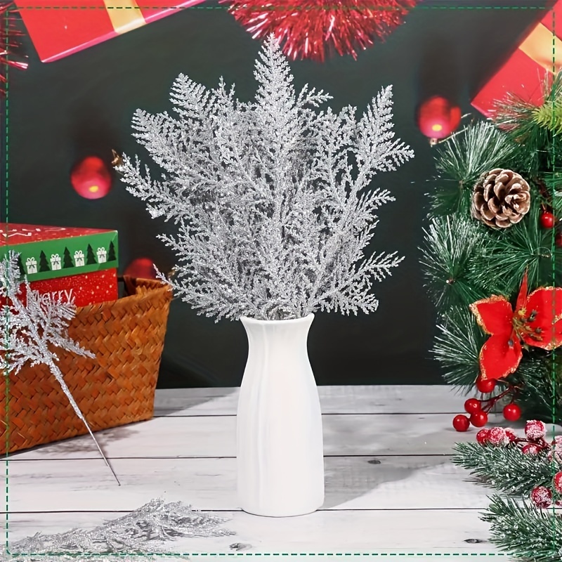 Glitter Christmas Tree Picks Scene Decor Festivals Decor - Temu