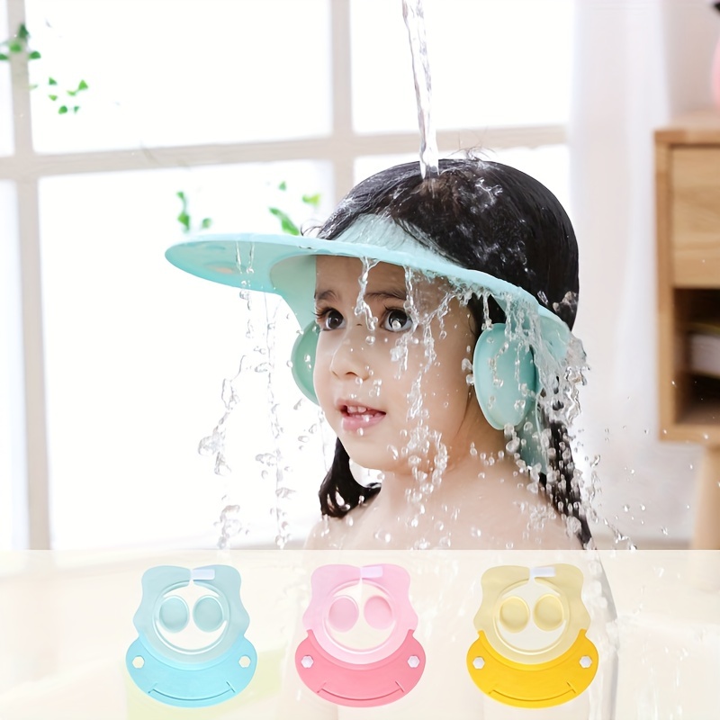 Gorra de ducha para bebés Sombrero de baño de silicona, Gorro de ducha  ajustable para niños, Sombrero de protección suave para bebés