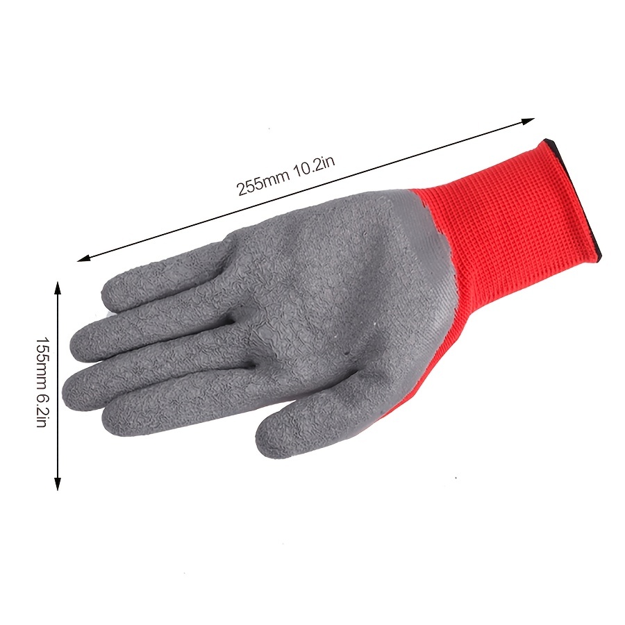 1 Pair Latex Coated Nylon Work Safety Gloves - 10 2 6 2 Inch