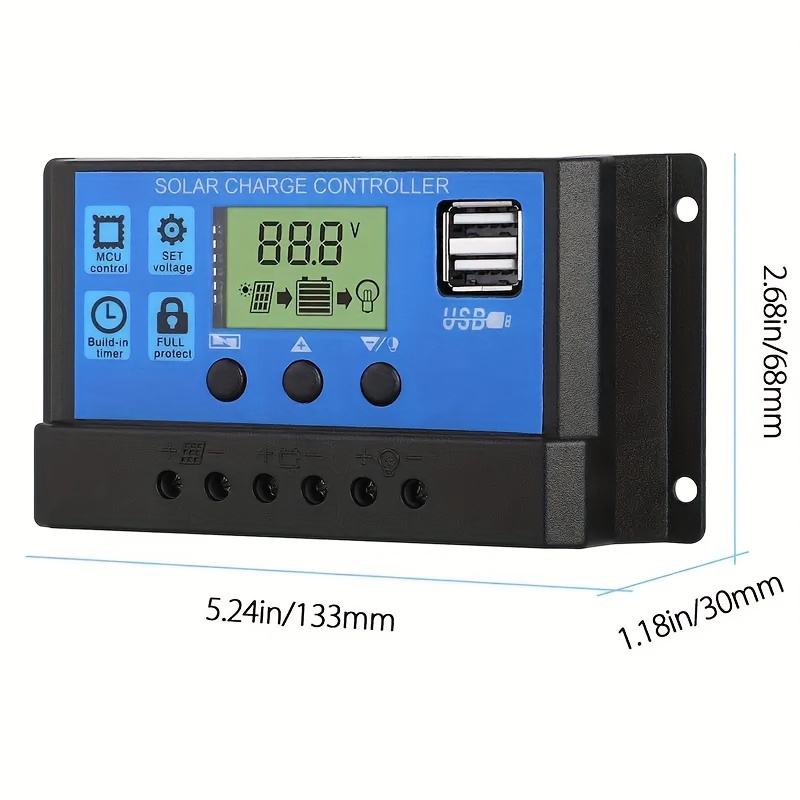 1pc 100a solar charge controller solar panel controller 12v 24v adjustable lcd display solar panel battery regulator with usb port 10a 20a 30a 40a 50a 60a 70a 80a 90a 100a solar panel controller