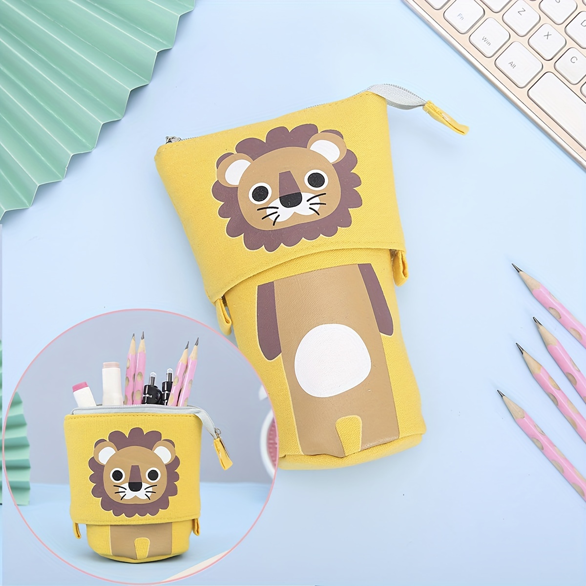 Little Brown Bear Pencil Case Cute Student Stationery Box - Temu