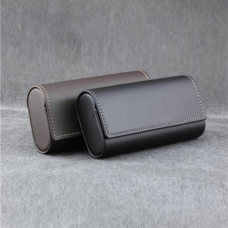 

Trendy Elegant Lightweight Glasses Flip Case, Pu Leather Portable Sunglasses Storage Box, Durable Protective Container, Eyewear Accessories For Men Women Students