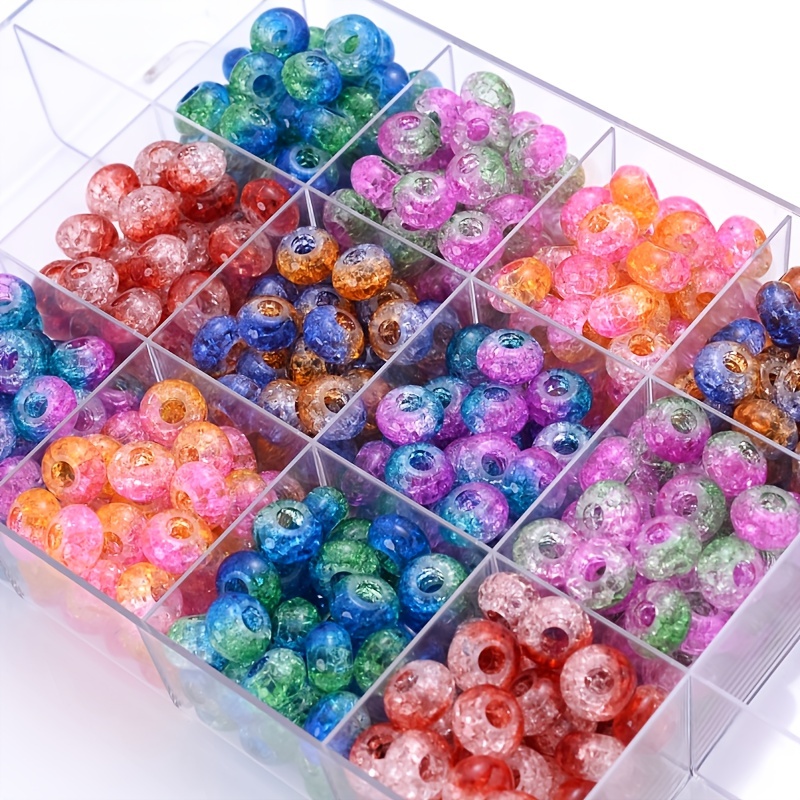 Round Glass Crackle Acrylic Beads Set 24 Colors - Temu