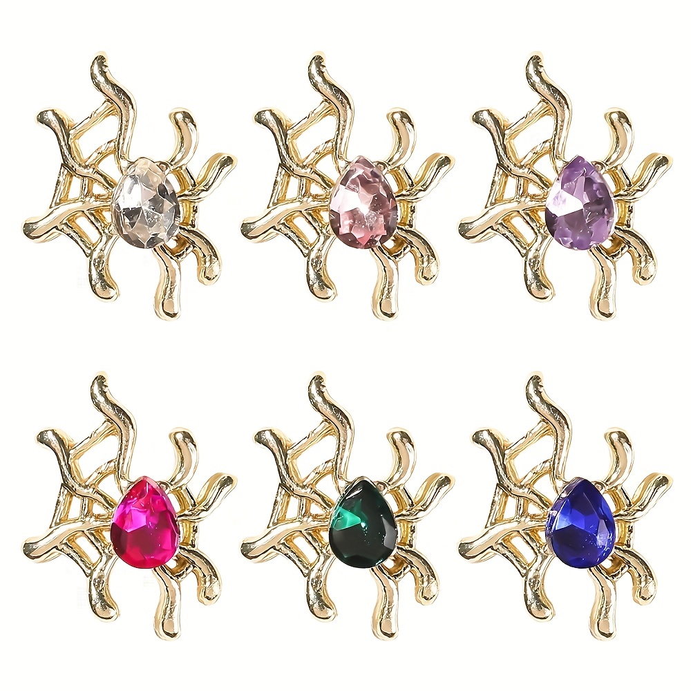 Halloween Colorful Unique Mini Shiny Spider Resin Charms For - Temu