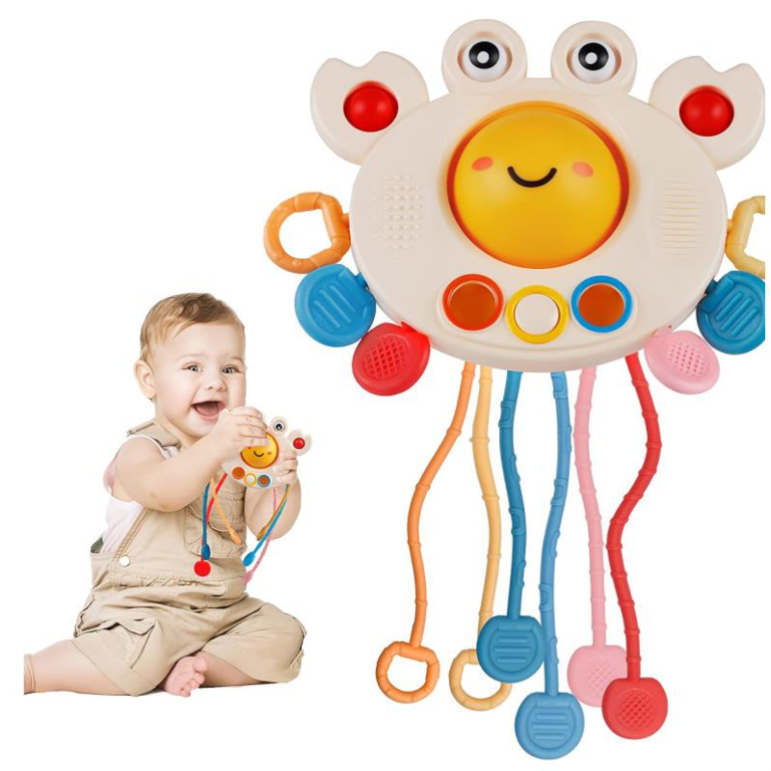 Regalos de juguete para bebés de cangrejo gateante: juguetes para la hora  boca abajo, caminar, bailar, artículos esenciales lindos de inducción