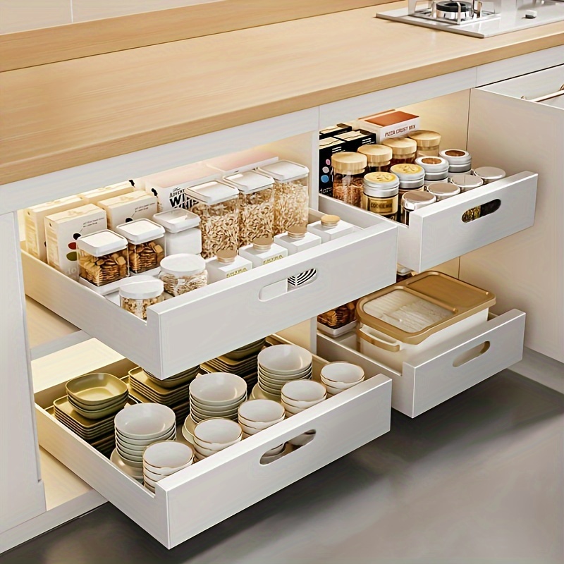 Multi purpose Right Angle Drawer Organizer Kitchen Cabinet - Temu