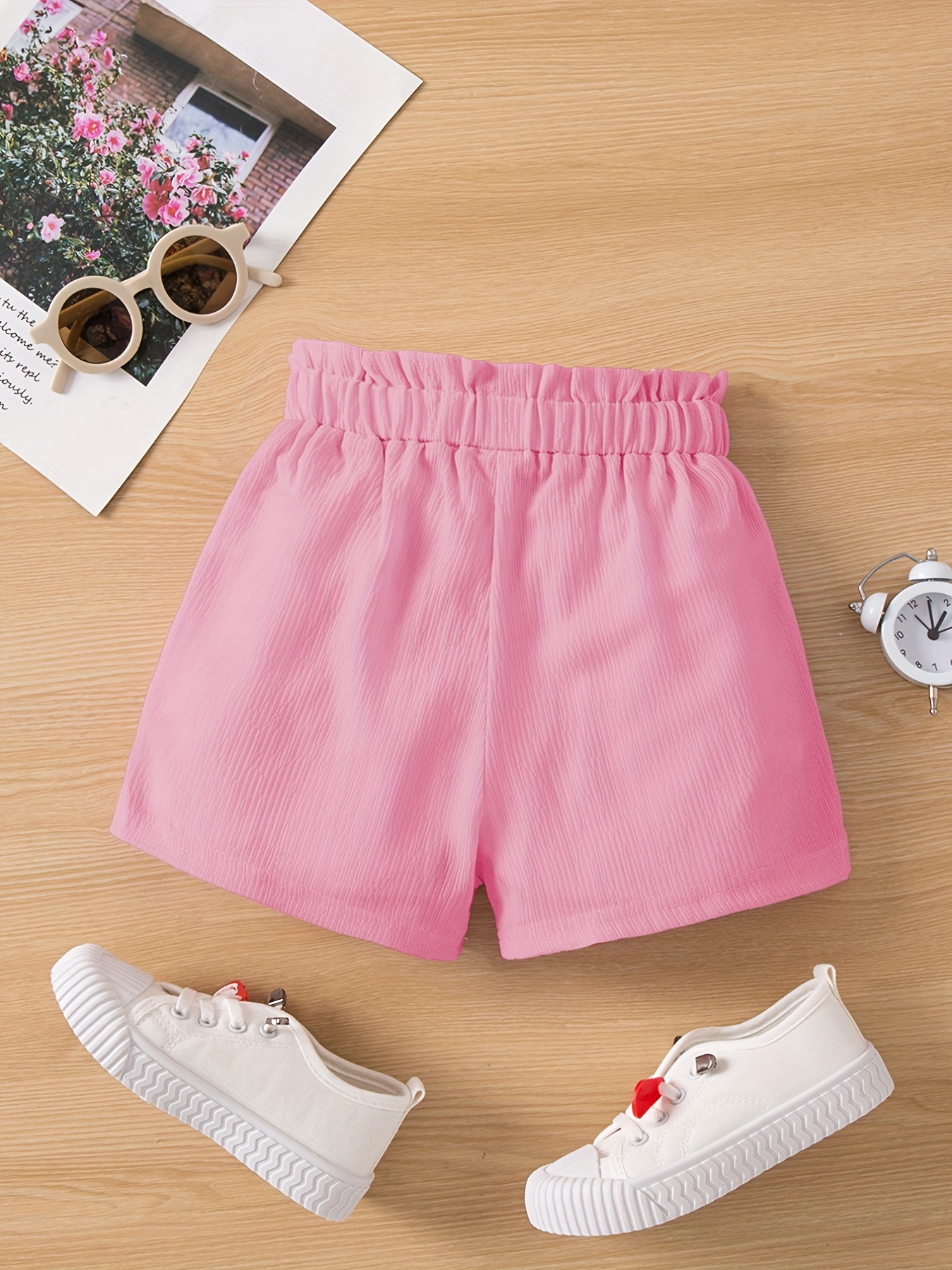 Toddler Girls Bow Paperbag Waist Casual Shorts Kids Summer - Temu