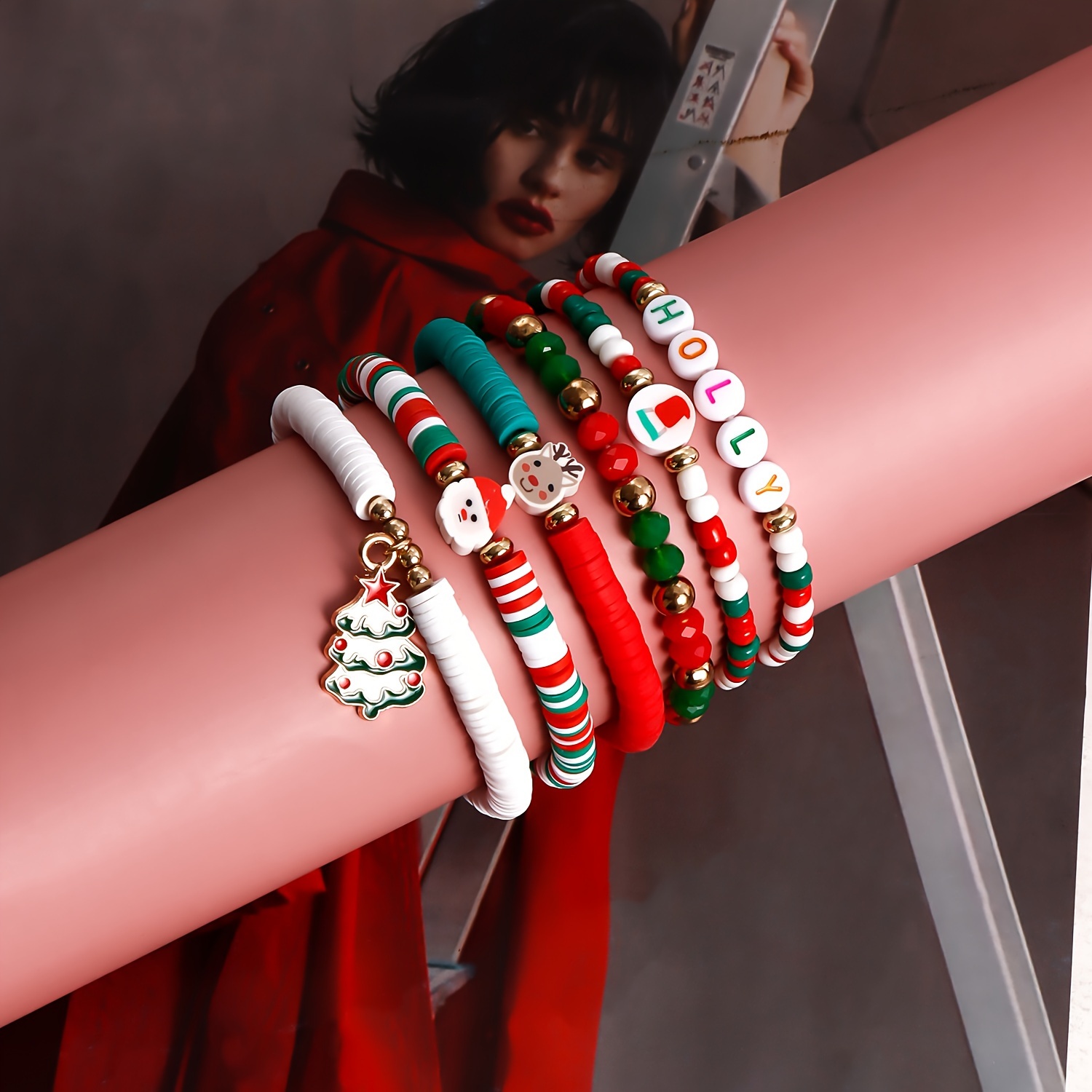 Multi Color Soft Clay Beads Beaded Bracelet Set Women - Temu Canada