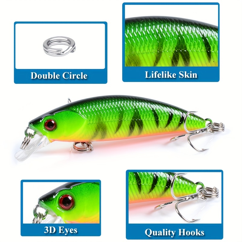 Laser 3d Eyes Bionic Sinking Minnow Fishing Lure Artificial - Temu